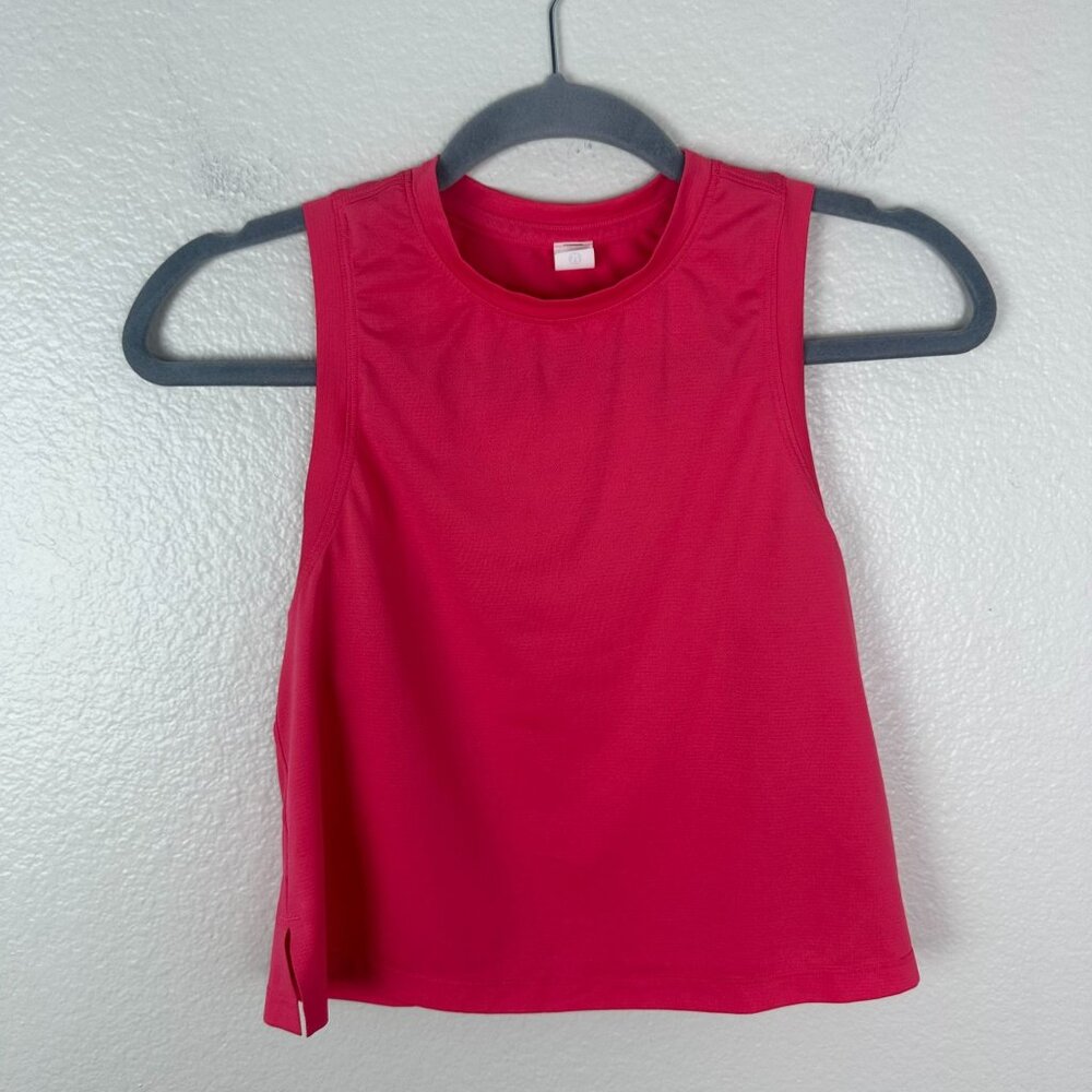 Lululemon Pink Cropped Tank 4 Athletic Activewear Athleisure Stretch Lightweight